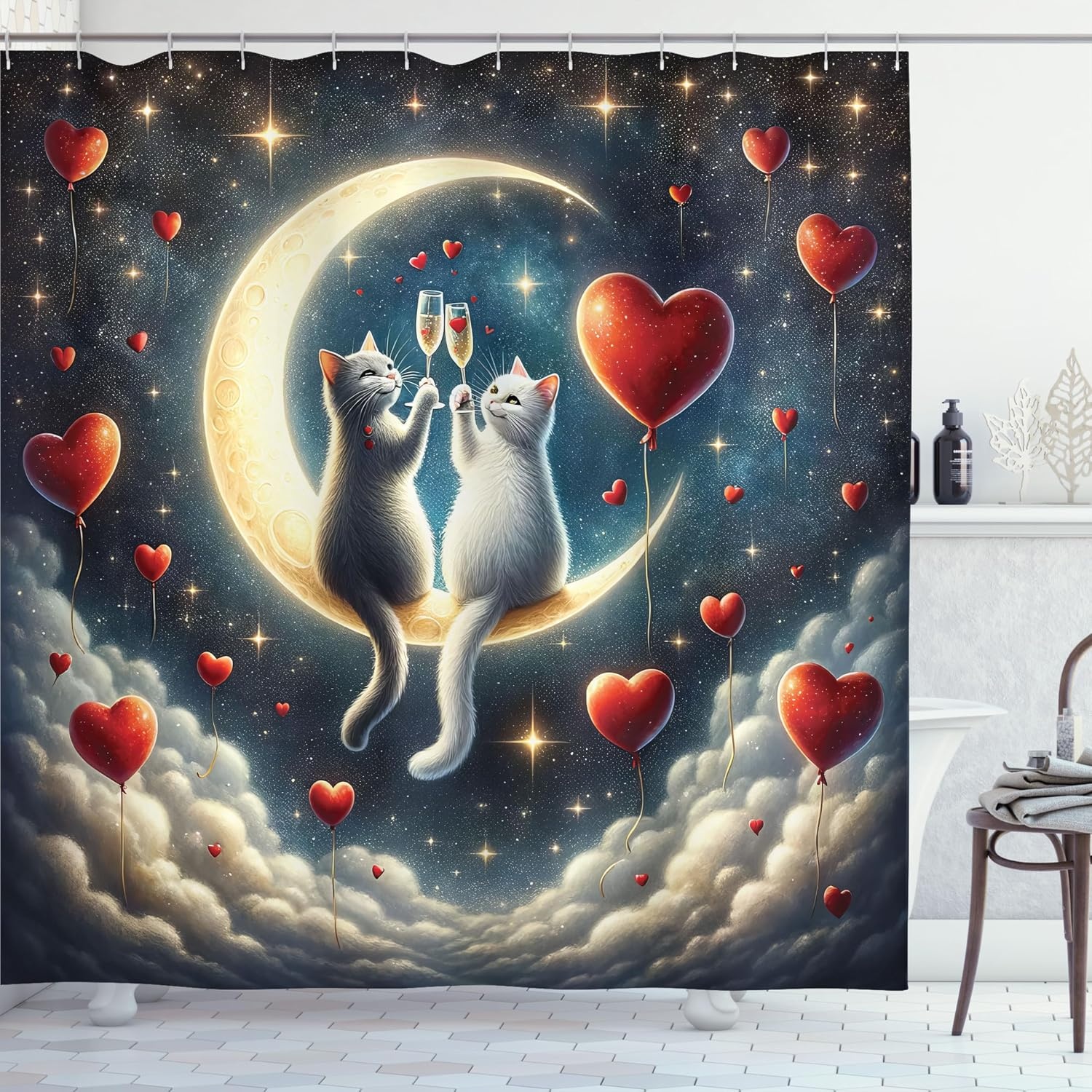 image:imageAmbesonne Rustic Shower Curtain Cottagecore Sunflowers and Butterflies on Pale Tan Wooden Look Background Cloth Fabric Bathroom Decor Set with Hooks 69 W x 70 L Dark Green and YellowDark Night Blue Vermilion