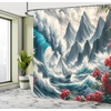 image:imageAmbesonne Rustic Shower Curtain Cottagecore Sunflowers and Butterflies on Pale Tan Wooden Look Background Cloth Fabric Bathroom Decor Set with Hooks 69 W x 70 L Dark Green and YellowCadet Blue and Dark Pink
