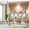 image:imageAmbesonne Rustic Shower Curtain Cottagecore Sunflowers and Butterflies on Pale Tan Wooden Look Background Cloth Fabric Bathroom Decor Set with Hooks 69 W x 70 L Dark Green and YellowPastel Brown and Pale Grey