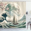 image:imageAmbesonne Rustic Shower Curtain Cottagecore Sunflowers and Butterflies on Pale Tan Wooden Look Background Cloth Fabric Bathroom Decor Set with Hooks 69 W x 70 L Dark Green and YellowSeafoam Coconut Pink
