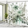 image:imageAmbesonne Yellow Shower Curtain Modern Farmhouse Concept Floral Leaves Composition with Striped Details Cloth Fabric Bathroom Decor Set with Hooks 69 W x 70 L Pale Coffee PurpleblueGrey Teal Cadet Blue