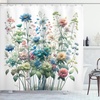 image:imageAmbesonne Yellow Shower Curtain Modern Farmhouse Concept Floral Leaves Composition with Striped Details Cloth Fabric Bathroom Decor Set with Hooks 69 W x 70 L Pale Coffee PurpleblueWhite Turquoise Salmon