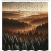 image:imageAmbesonne Yellow Shower Curtain Modern Farmhouse Concept Floral Leaves Composition with Striped Details Cloth Fabric Bathroom Decor Set with Hooks 69 W x 70 L Pale Coffee PurpleblueCaramel Evergreen