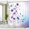 image:imageAmbesonne Yellow Shower Curtain Modern Farmhouse Concept Floral Leaves Composition with Striped Details Cloth Fabric Bathroom Decor Set with Hooks 69 W x 70 L Pale Coffee PurpleblueViolet Quartz Sea Blue