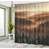 image:imageAmbesonne Yellow Shower Curtain Modern Farmhouse Concept Floral Leaves Composition with Striped Details Cloth Fabric Bathroom Decor Set with Hooks 69 W x 70 L Pale Coffee PurpleblueCaramel Evergreen