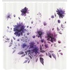 image:imageAmbesonne Yellow Shower Curtain Modern Farmhouse Concept Floral Leaves Composition with Striped Details Cloth Fabric Bathroom Decor Set with Hooks 69 W x 70 L Pale Coffee PurpleblueLilac and Blue Violet