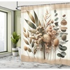 image:imageAmbesonne Yellow Shower Curtain Modern Farmhouse Concept Floral Leaves Composition with Striped Details Cloth Fabric Bathroom Decor Set with Hooks 69 W x 70 L Pale Coffee PurpleblueEcru Reseda Green and Beige