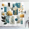 image:imageAmbesonne Yellow Shower Curtain Modern Farmhouse Concept Floral Leaves Composition with Striped Details Cloth Fabric Bathroom Decor Set with Hooks 69 W x 70 L Pale Coffee PurpleblueBlue Grey Pastel Brown