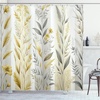 image:imageAmbesonne Yellow Shower Curtain Modern Farmhouse Concept Floral Leaves Composition with Striped Details Cloth Fabric Bathroom Decor Set with Hooks 69 W x 70 L Pale Coffee PurplebluePale Coffee Purpleblue
