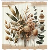 image:imageAmbesonne Yellow Shower Curtain Modern Farmhouse Concept Floral Leaves Composition with Striped Details Cloth Fabric Bathroom Decor Set with Hooks 69 W x 70 L Pale Coffee PurpleblueEcru Reseda Green and Beige