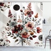 image:imageAmbesonne Yellow Shower Curtain Modern Farmhouse Concept Floral Leaves Composition with Striped Details Cloth Fabric Bathroom Decor Set with Hooks 69 W x 70 L Pale Coffee PurpleblueMaroon Dark Sea Green