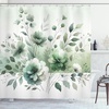 image:imageAmbesonne Yellow Shower Curtain Modern Farmhouse Concept Floral Leaves Composition with Striped Details Cloth Fabric Bathroom Decor Set with Hooks 69 W x 70 L Pale Coffee PurpleblueOff White Cadet Blue