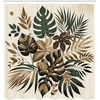 image:imageAmbesonne Yellow Shower Curtain Modern Farmhouse Concept Floral Leaves Composition with Striped Details Cloth Fabric Bathroom Decor Set with Hooks 69 W x 70 L Pale Coffee PurpleblueIvory Forest Green and Cocoa