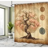 image:imageAmbesonne Yellow Shower Curtain Modern Farmhouse Concept Floral Leaves Composition with Striped Details Cloth Fabric Bathroom Decor Set with Hooks 69 W x 70 L Pale Coffee PurpleblueBlush Caramel Taupe