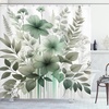 image:imageAmbesonne Yellow Shower Curtain Modern Farmhouse Concept Floral Leaves Composition with Striped Details Cloth Fabric Bathroom Decor Set with Hooks 69 W x 70 L Pale Coffee PurpleblueGrey Teal Cadet Blue