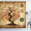 image:imageAmbesonne Yellow Shower Curtain Modern Farmhouse Concept Floral Leaves Composition with Striped Details Cloth Fabric Bathroom Decor Set with Hooks 69 W x 70 L Pale Coffee PurpleblueBlush Caramel Taupe