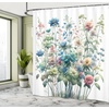 image:imageAmbesonne Yellow Shower Curtain Modern Farmhouse Concept Floral Leaves Composition with Striped Details Cloth Fabric Bathroom Decor Set with Hooks 69 W x 70 L Pale Coffee PurpleblueWhite Turquoise Salmon