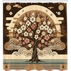 image:imageAmbesonne Yellow Shower Curtain Modern Farmhouse Concept Floral Leaves Composition with Striped Details Cloth Fabric Bathroom Decor Set with Hooks 69 W x 70 L Pale Coffee PurpleblueChocolate Beige Green