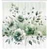 image:imageAmbesonne Yellow Shower Curtain Modern Farmhouse Concept Floral Leaves Composition with Striped Details Cloth Fabric Bathroom Decor Set with Hooks 69 W x 70 L Pale Coffee PurpleblueOff White Cadet Blue