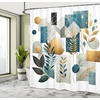 image:imageAmbesonne Yellow Shower Curtain Modern Farmhouse Concept Floral Leaves Composition with Striped Details Cloth Fabric Bathroom Decor Set with Hooks 69 W x 70 L Pale Coffee PurpleblueBlue Grey Pastel Brown