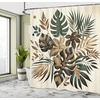 image:imageAmbesonne Yellow Shower Curtain Modern Farmhouse Concept Floral Leaves Composition with Striped Details Cloth Fabric Bathroom Decor Set with Hooks 69 W x 70 L Pale Coffee PurpleblueIvory Forest Green and Cocoa