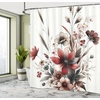 image:imageAmbesonne Yellow Shower Curtain Modern Farmhouse Concept Floral Leaves Composition with Striped Details Cloth Fabric Bathroom Decor Set with Hooks 69 W x 70 L Pale Coffee PurpleblueWhite Redwood Dried Rose