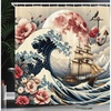 image:imageAmbesonne Rustic Shower Curtain Cottagecore Sunflowers and Butterflies on Pale Tan Wooden Look Background Cloth Fabric Bathroom Decor Set with Hooks 69 W x 70 L Dark Green and YellowBlue Pink Eggshell