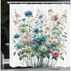 image:imageAmbesonne Yellow Shower Curtain Modern Farmhouse Concept Floral Leaves Composition with Striped Details Cloth Fabric Bathroom Decor Set with Hooks 69 W x 70 L Pale Coffee PurpleblueWhite Turquoise Salmon