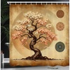 image:imageAmbesonne Yellow Shower Curtain Modern Farmhouse Concept Floral Leaves Composition with Striped Details Cloth Fabric Bathroom Decor Set with Hooks 69 W x 70 L Pale Coffee PurpleblueBlush Caramel Taupe