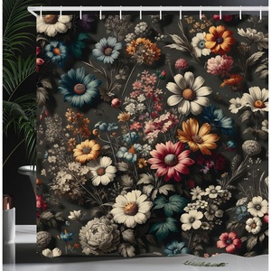 image:imageAmbesonne Yellow Shower Curtain Modern Farmhouse Concept Floral Leaves Composition with Striped Details Cloth Fabric Bathroom Decor Set with Hooks 69 W x 70 L Pale Coffee PurpleblueSage Green Marigold Coral