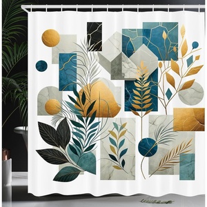 image:imageAmbesonne Yellow Shower Curtain Modern Farmhouse Concept Floral Leaves Composition with Striped Details Cloth Fabric Bathroom Decor Set with Hooks 69 W x 70 L Pale Coffee PurpleblueBlue Grey Pastel Brown