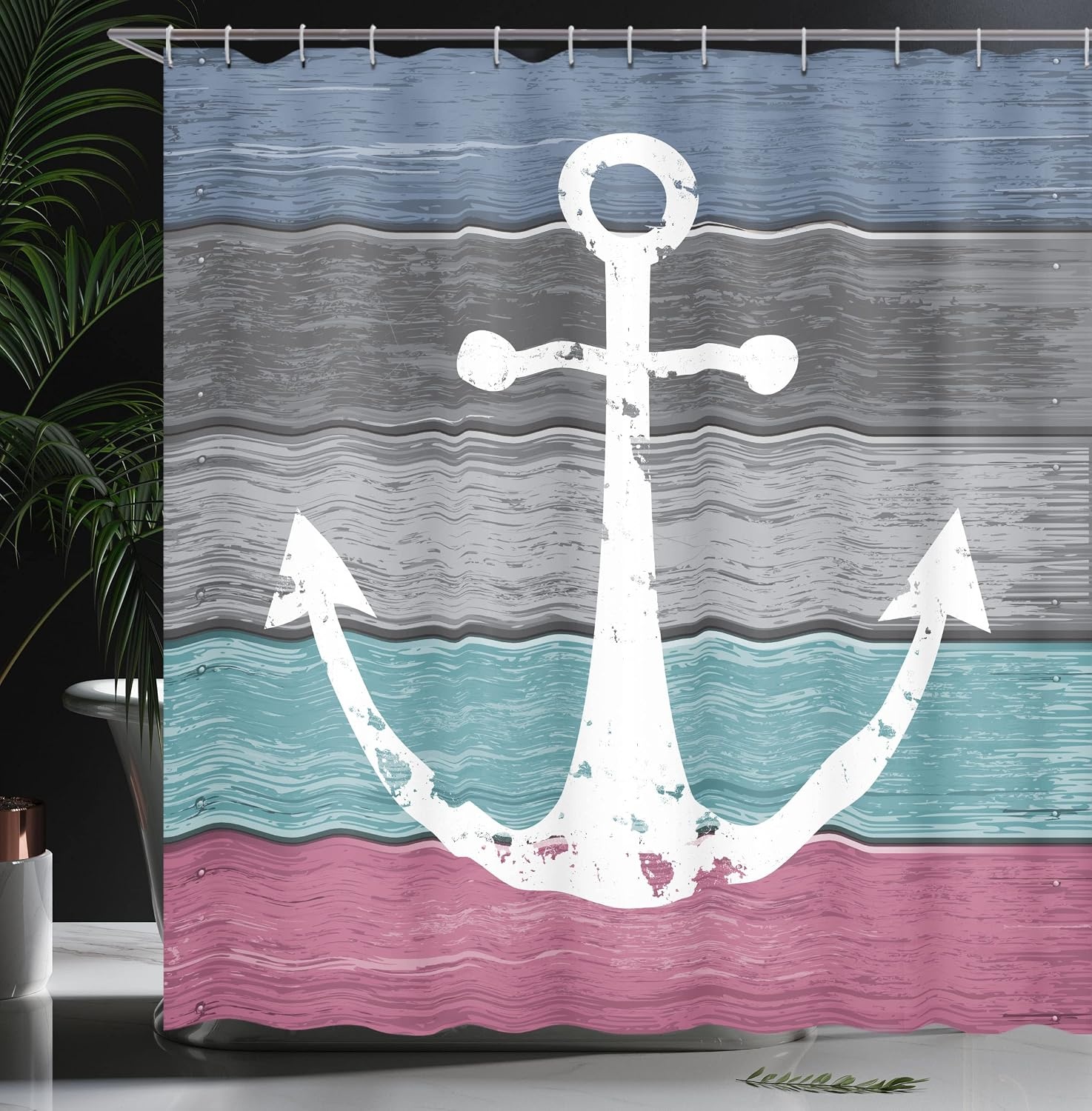 image:imageAmbesonne Octopus Shower Curtain Kraken Roses Leaves Tentacles Vintage Antiqued Sea Life Theme Cloth Fabric Bathroom Decor Set with Hooks 69 W x 75 L Pale Brown PinkGrey Seafoam