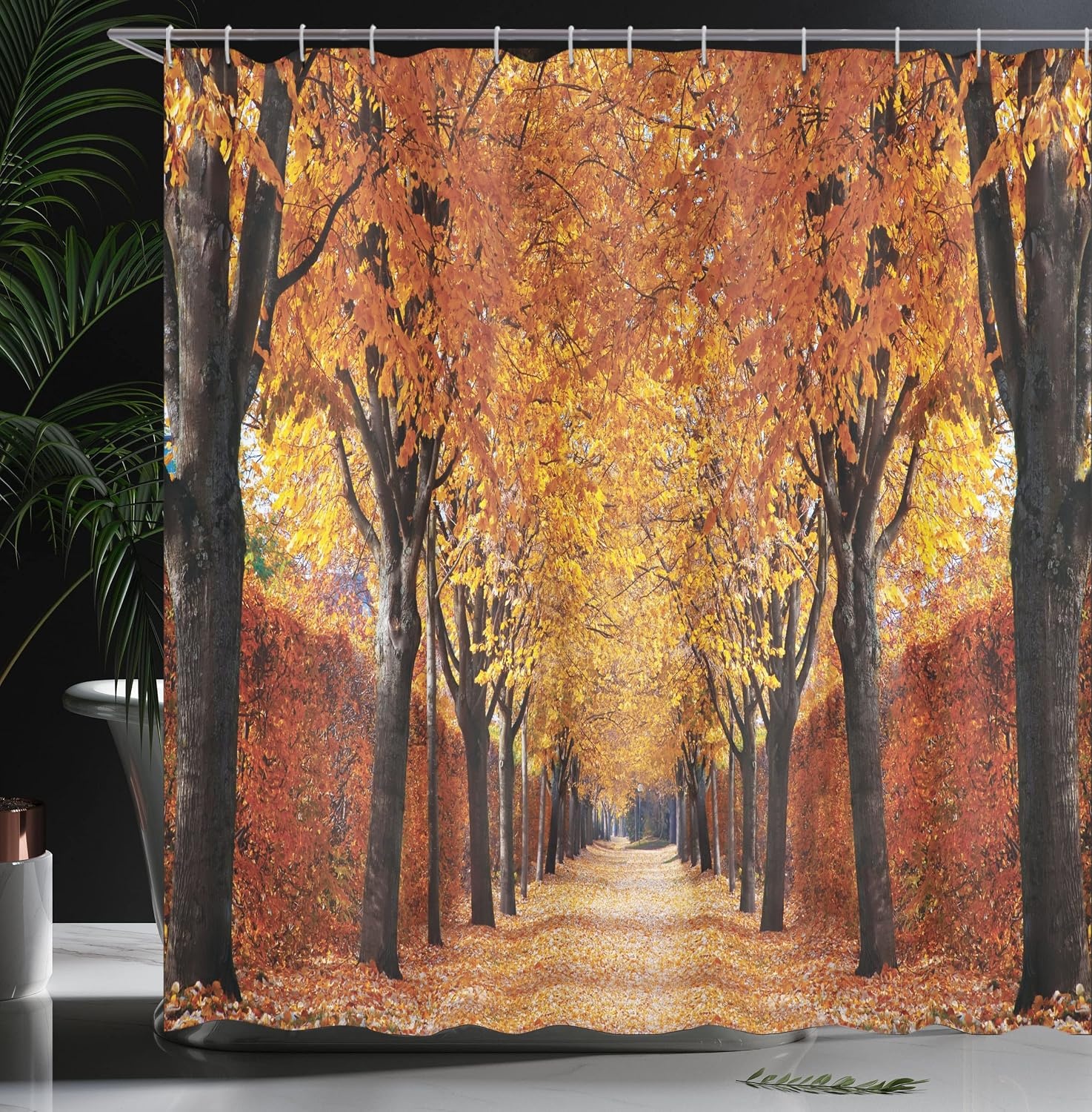 image:imageAmbesonne Octopus Shower Curtain Kraken Roses Leaves Tentacles Vintage Antiqued Sea Life Theme Cloth Fabric Bathroom Decor Set with Hooks 69 W x 75 L Pale Brown PinkYellow Orange Brown
