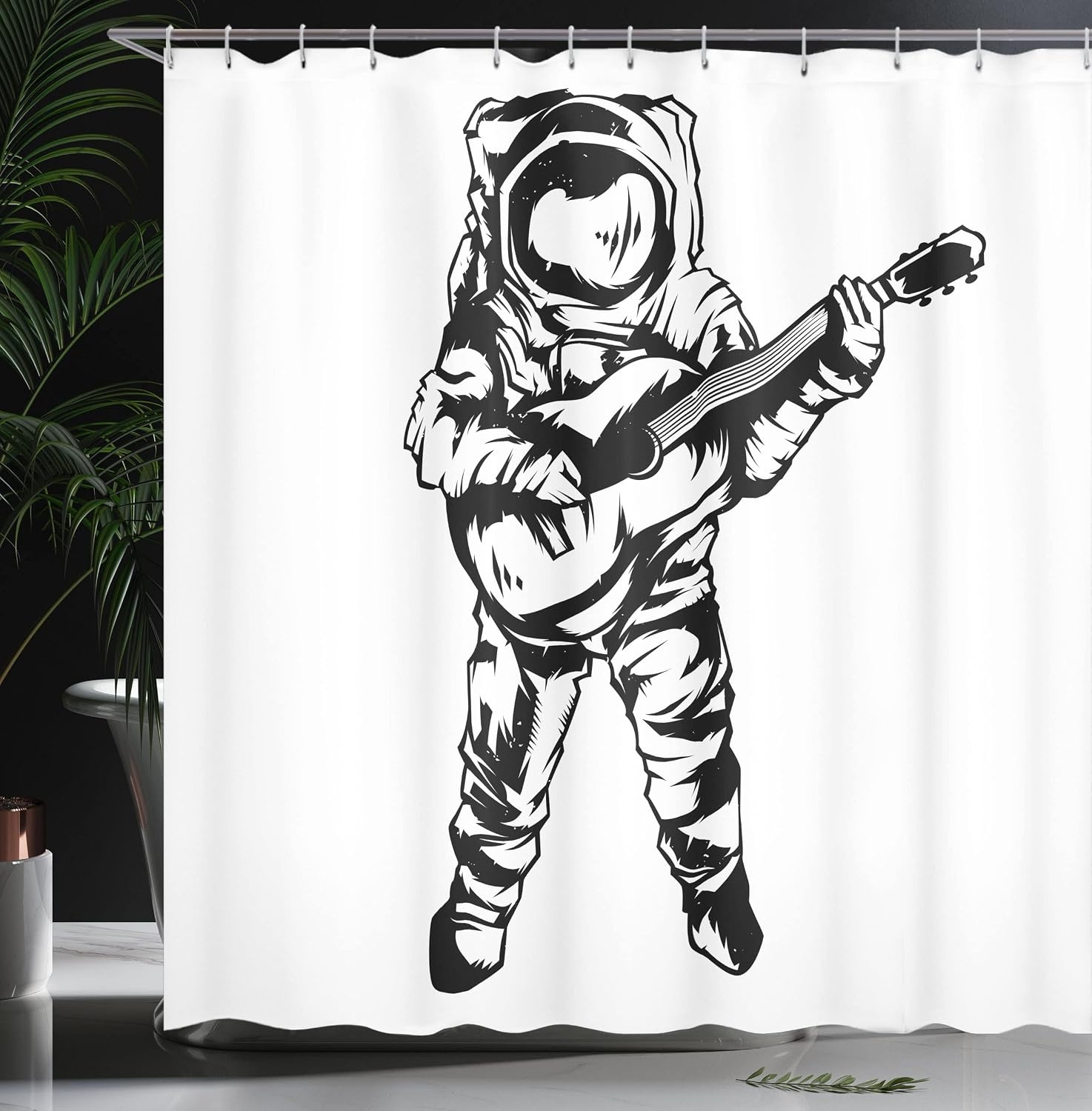 image:imageAmbesonne Octopus Shower Curtain Kraken Roses Leaves Tentacles Vintage Antiqued Sea Life Theme Cloth Fabric Bathroom Decor Set with Hooks 69 W x 75 L Pale Brown PinkWhite and Charcoal