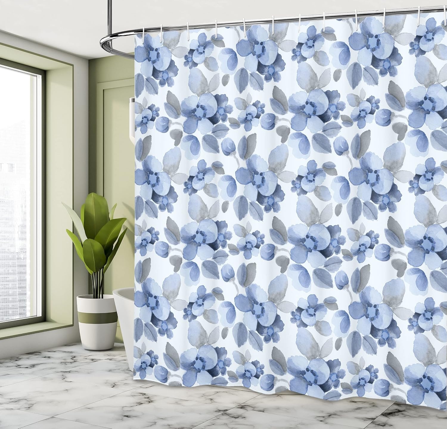 image:imageAmbesonne Octopus Shower Curtain Kraken Roses Leaves Tentacles Vintage Antiqued Sea Life Theme Cloth Fabric Bathroom Decor Set with Hooks 69 W x 75 L Pale Brown PinkBlue