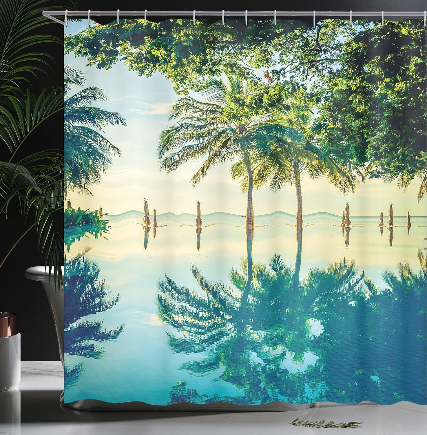 image:imageAmbesonne Octopus Shower Curtain Kraken Roses Leaves Tentacles Vintage Antiqued Sea Life Theme Cloth Fabric Bathroom Decor Set with Hooks 69 W x 75 L Pale Brown PinkBlue Green