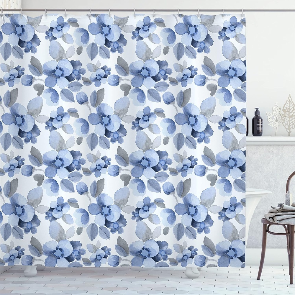 image:imageAmbesonne Octopus Shower Curtain Kraken Roses Leaves Tentacles Vintage Antiqued Sea Life Theme Cloth Fabric Bathroom Decor Set with Hooks 69 W x 75 L Pale Brown PinkBlue