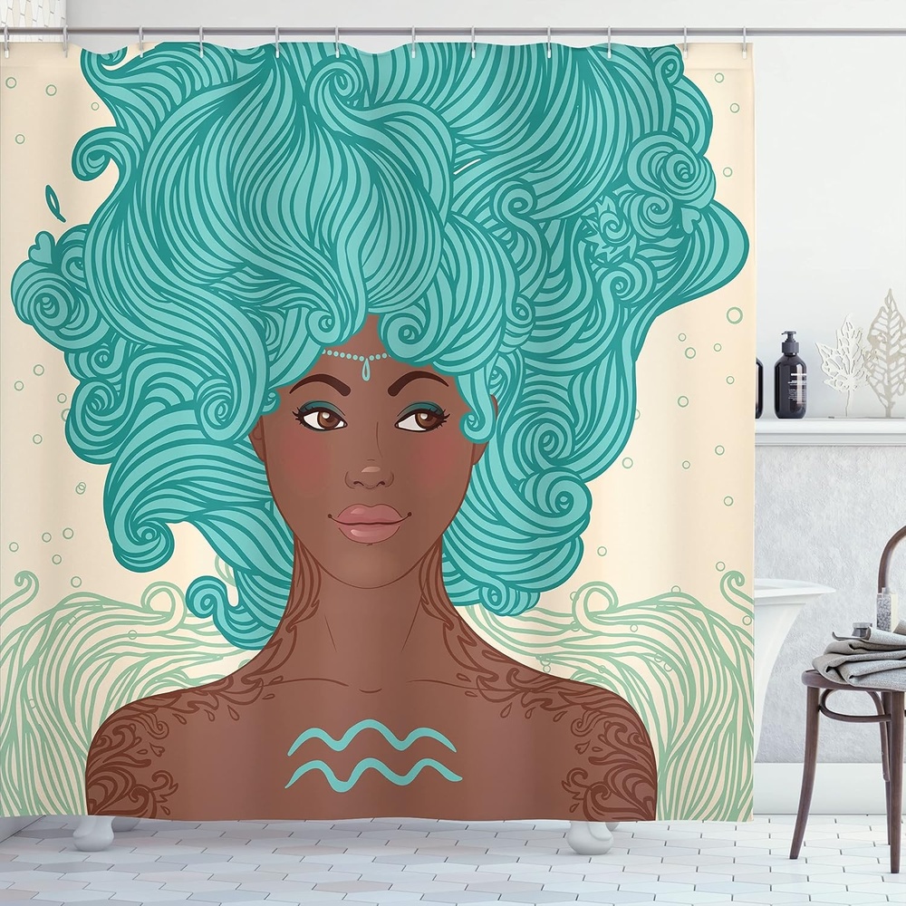 image:imageAmbesonne Octopus Shower Curtain Kraken Roses Leaves Tentacles Vintage Antiqued Sea Life Theme Cloth Fabric Bathroom Decor Set with Hooks 69 W x 75 L Pale Brown PinkPale Green Teal Brown