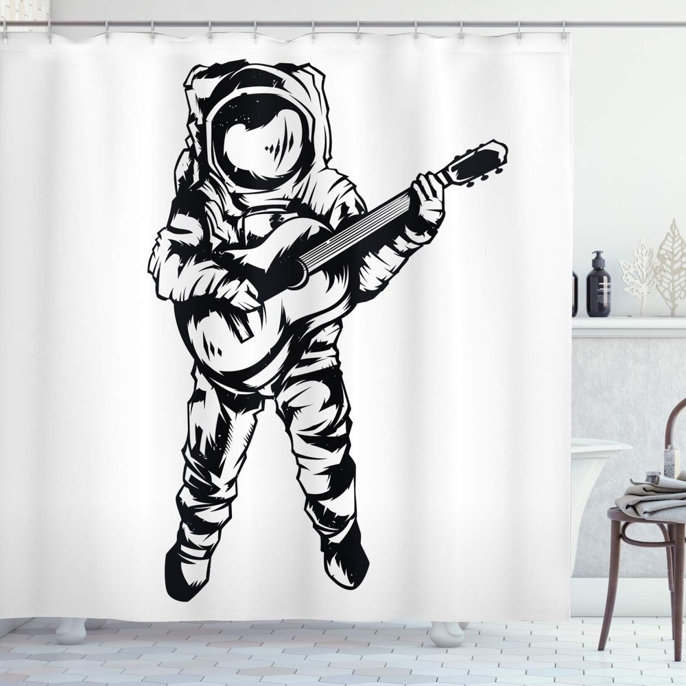 image:imageAmbesonne Octopus Shower Curtain Kraken Roses Leaves Tentacles Vintage Antiqued Sea Life Theme Cloth Fabric Bathroom Decor Set with Hooks 69 W x 75 L Pale Brown PinkWhite and Charcoal