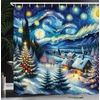 image:imageAmbesonne Christmas Shower Curtain Merry Xmas Theme with Realistic Motifs Print Whale and Clouds Cloth Fabric Bathroom Decor Set with Hooks 69 W x 70 L Cream Sea Blue and VermilionBlue Evergreen and Mustard