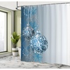 image:imageAmbesonne Christmas Shower Curtain Merry Xmas Theme with Realistic Motifs Print Whale and Clouds Cloth Fabric Bathroom Decor Set with Hooks 69 W x 70 L Cream Sea Blue and VermilionBlue Pale Blue White