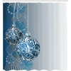 image:imageAmbesonne Christmas Shower Curtain Merry Xmas Theme with Realistic Motifs Print Whale and Clouds Cloth Fabric Bathroom Decor Set with Hooks 69 W x 70 L Cream Sea Blue and VermilionBlue Pale Blue White