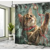 image:imageAmbesonne Christmas Shower Curtain Merry Xmas Theme with Realistic Motifs Print Whale and Clouds Cloth Fabric Bathroom Decor Set with Hooks 69 W x 70 L Cream Sea Blue and VermilionHunter Green and Vermilion