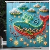 image:imageAmbesonne Christmas Shower Curtain Merry Xmas Theme with Realistic Motifs Print Whale and Clouds Cloth Fabric Bathroom Decor Set with Hooks 69 W x 70 L Cream Sea Blue and VermilionCream Sea Blue and Vermilion