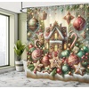 image:imageAmbesonne Christmas Shower Curtain Merry Xmas Theme with Realistic Motifs Print Whale and Clouds Cloth Fabric Bathroom Decor Set with Hooks 69 W x 70 L Cream Sea Blue and VermilionGreen Brown and Dark Pink