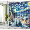 image:imageAmbesonne Christmas Shower Curtain Merry Xmas Theme with Realistic Motifs Print Whale and Clouds Cloth Fabric Bathroom Decor Set with Hooks 69 W x 70 L Cream Sea Blue and VermilionBlue Evergreen and Mustard
