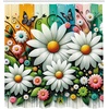 image:imageAmbesonne Funny Shower Curtain Happy Dinosaur Looking at The Mirror After Brushing Its Teeth Cartoon Cloth Fabric Bathroom Decor Set with Hooks 69 W x 70 L Shamrock Green and BlueOff White Multicolor