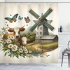 image:imageAmbesonne Funny Shower Curtain Happy Dinosaur Looking at The Mirror After Brushing Its Teeth Cartoon Cloth Fabric Bathroom Decor Set with Hooks 69 W x 70 L Shamrock Green and BlueGreen Turquoise Cinnamon