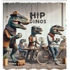 image:imageAmbesonne Funny Shower Curtain Happy Dinosaur Looking at The Mirror After Brushing Its Teeth Cartoon Cloth Fabric Bathroom Decor Set with Hooks 69 W x 70 L Shamrock Green and BlueSepia Teal and Pale Rust