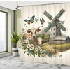 image:imageAmbesonne Funny Shower Curtain Happy Dinosaur Looking at The Mirror After Brushing Its Teeth Cartoon Cloth Fabric Bathroom Decor Set with Hooks 69 W x 70 L Shamrock Green and BlueGreen Turquoise Cinnamon